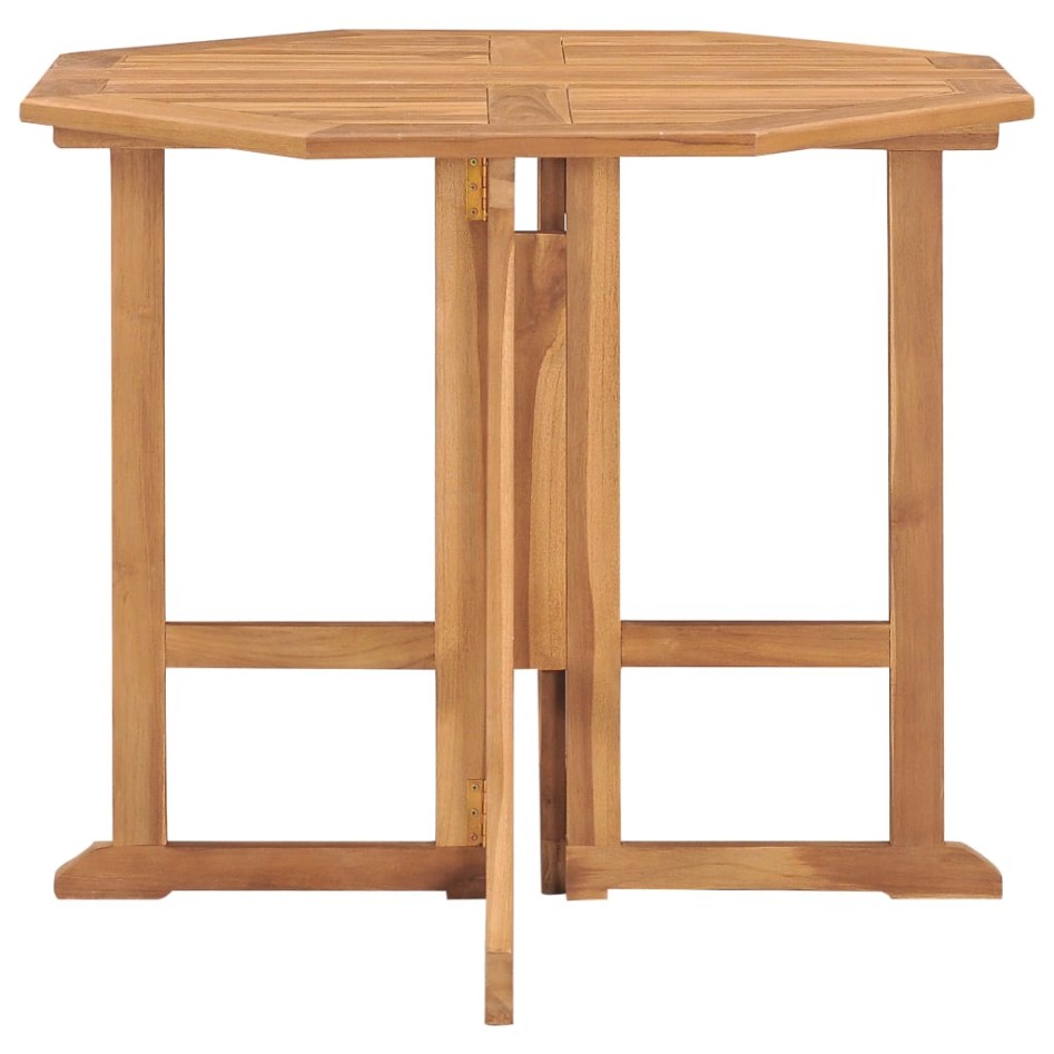 Set de comedor de jardín plegable 5 pzas madera maciza de