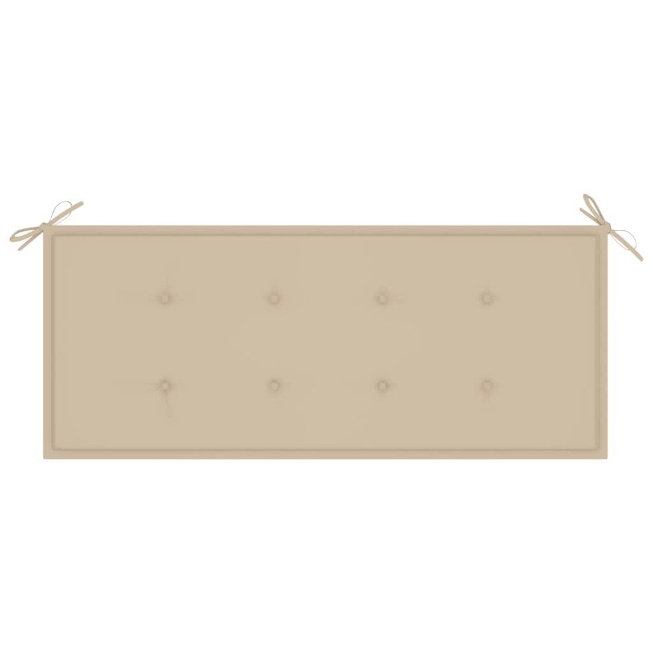 Banco de jardín 3 plazas madera eucalipto gris y cojín 150