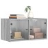 Mueble pared puertas de vidrio 2 uds gris Sonoma 68,5x37x35