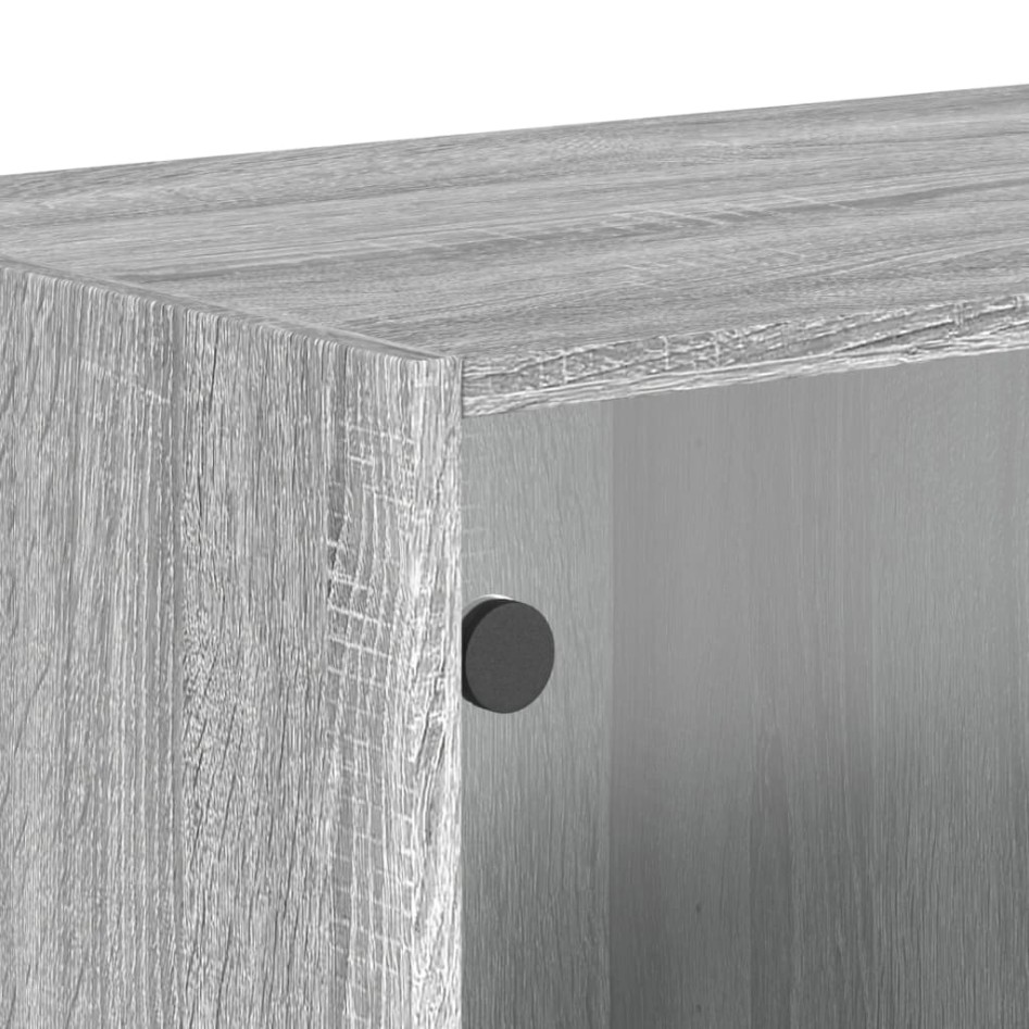 Mueble pared puertas de vidrio 2 uds gris Sonoma 68,5x37x35