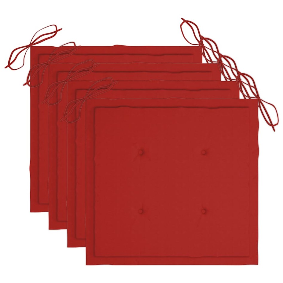 Sillas de jardín con cojines 4 unidades madera maciza de