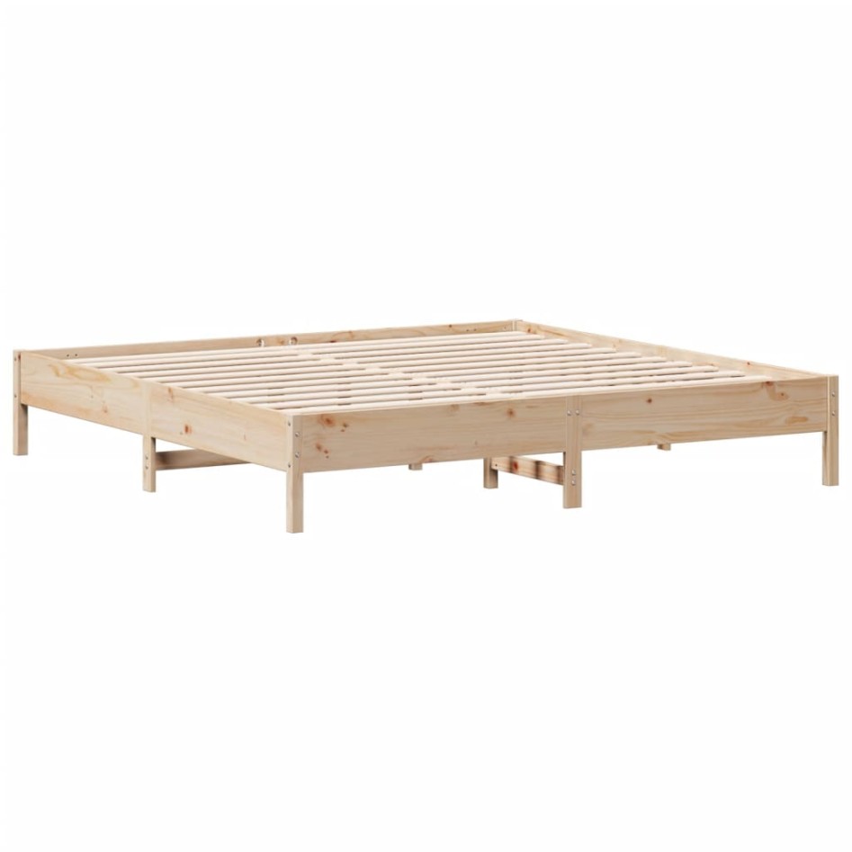 Estructura de cama de madera maciza de pino 200x200