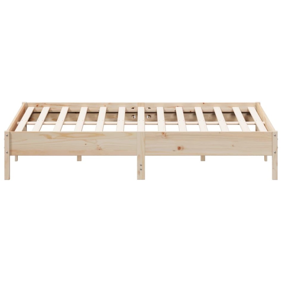 Estructura de cama de madera maciza de pino 200x200