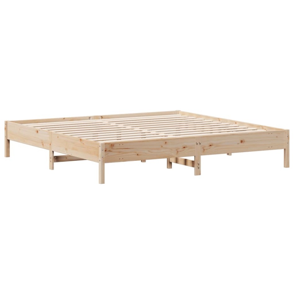 Estructura de cama de madera maciza de pino 200x200