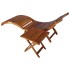 Tumbona de jardín con mesa y cojín madera maciza de