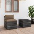 Muebles de jardín de palets 2 piezas cojines madera de