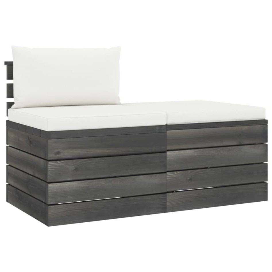 Muebles de jardín de palets 2 piezas cojines madera maciza
