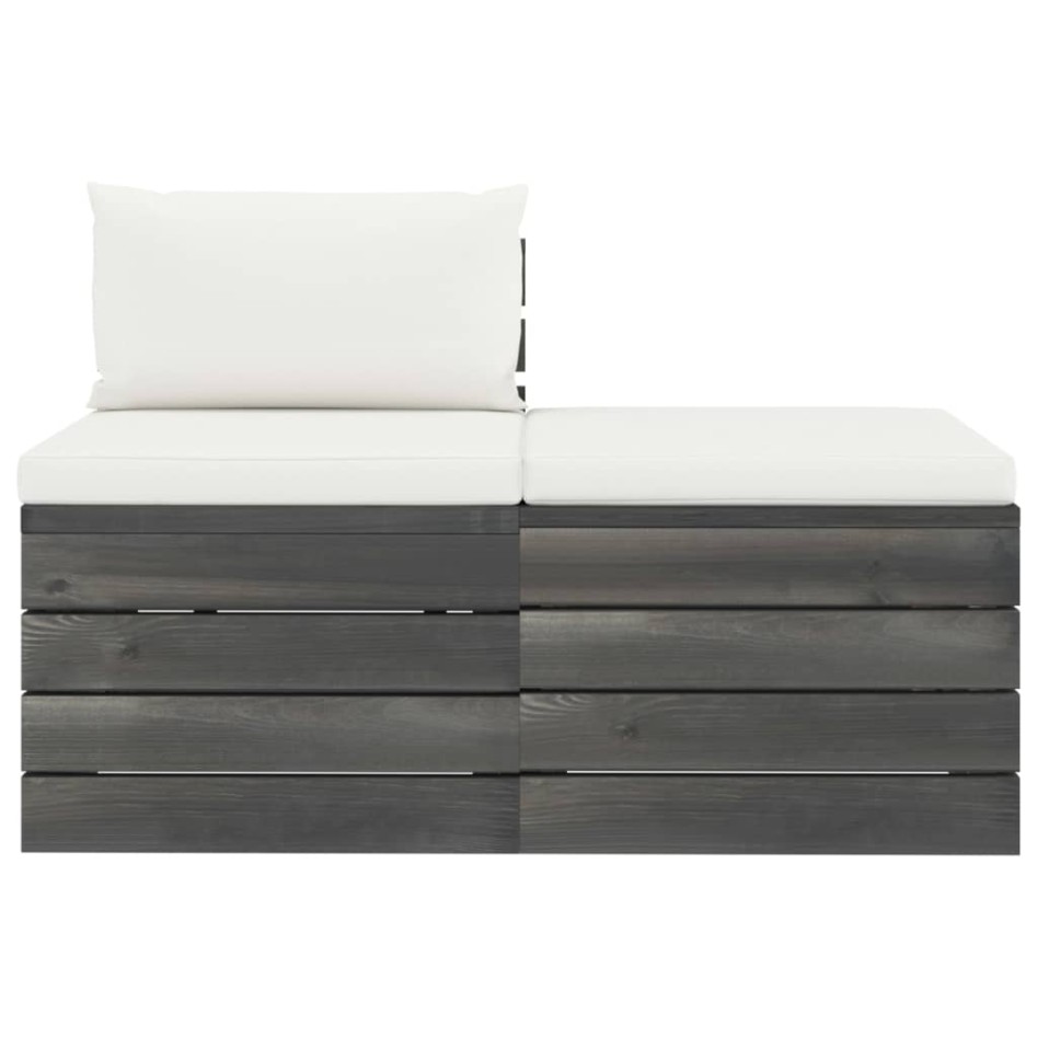 Muebles de jardín de palets 2 piezas cojines madera maciza