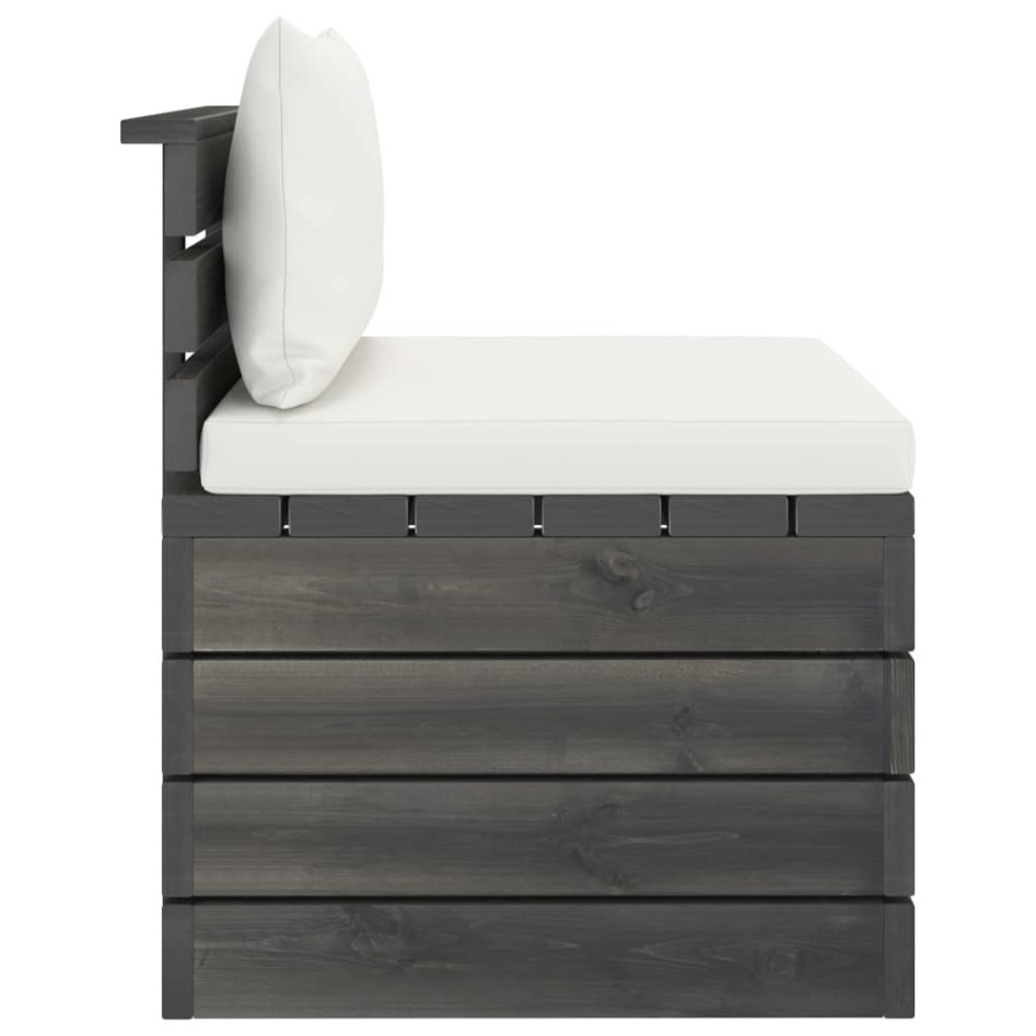 Muebles de jardín de palets 2 piezas cojines madera maciza