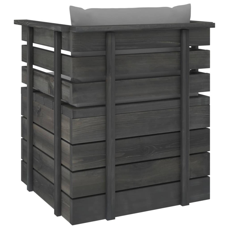 Sillón de jardín con cojines madera de