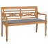 Banco Batavia madera maciza de teca con cojín gris 120