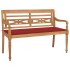 Banco Batavia madera maciza de teca con cojín rojo 120