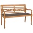 Banco Batavia madera maciza de teca con cojín gris taupe 120