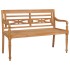 Banco Batavia madera maciza de teca con cojín gris taupe 120