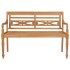 Banco Batavia madera maciza de teca con cojín gris taupe 120