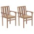 Sillas de jardín 2 unidades con cojines beige madera de