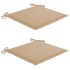 Sillas de jardín 2 unidades con cojines beige madera de