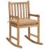 Silla mecedora de madera maciza de teca con cojín