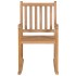 Silla mecedora de madera maciza de teca con cojín gris