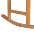 Silla mecedora de madera maciza de teca con cojín gris