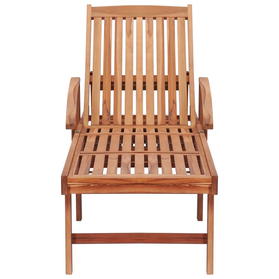 Tumbona con cojín gris taupé madera maciza de