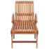 Tumbona con cojín beige madera maciza de