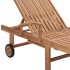 Tumbona con cojín beige madera maciza de