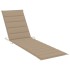 Tumbona con cojín beige madera maciza de