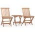 Set comedor de jardín plegable 3 piezas madera de teca