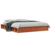 Estructura de cama madera maciza pino marrón cera 140x190 cm