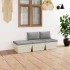 Muebles de jardín de palets 3 pzas y cojines madera de