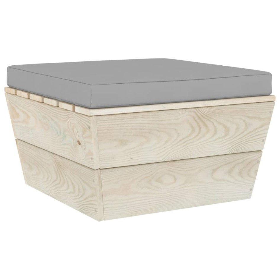 Muebles de jardín de palets 3 pzas y cojines madera de