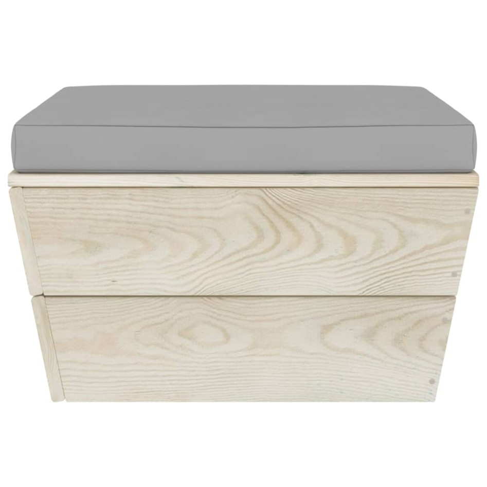 Muebles de jardín de palets 3 pzas y cojines madera de