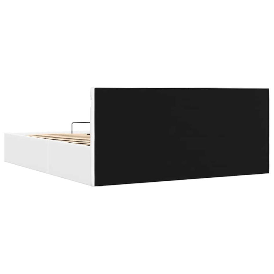 Cama canapé hidráulica con LED sin colchón blanco 180x200