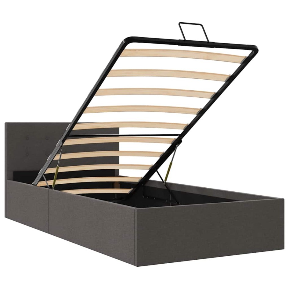 Cama canapé hidráulica de almacenaje sin colchón gris 90x200