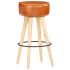 Taburetes de cocina 2 uds madera mango rugosa cuero real