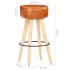 Taburetes de cocina 2 uds madera mango rugosa cuero real