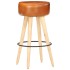 Taburetes de cocina 2 uds madera mango rugosa cuero real