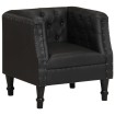 Sillón de cuero auténtico negro