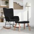 Silla mecedora con reposapiés terciopelo
