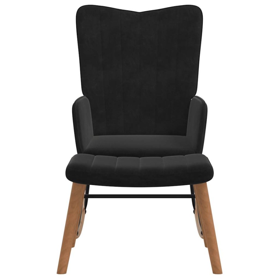 Silla mecedora con reposapiés terciopelo