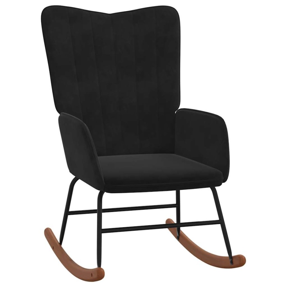 Silla mecedora con reposapiés terciopelo