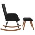 Silla mecedora con reposapiés terciopelo