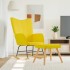Silla mecedora con reposapiés tela amarillo