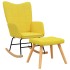 Silla mecedora con reposapiés tela amarillo