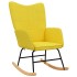 Silla mecedora con reposapiés tela amarillo