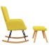 Silla mecedora con reposapiés tela amarillo