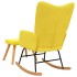 Silla mecedora con reposapiés tela amarillo
