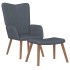 Sillón de relax con taburete terciopelo gris