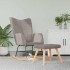 Silla mecedora con reposapiés tela gris